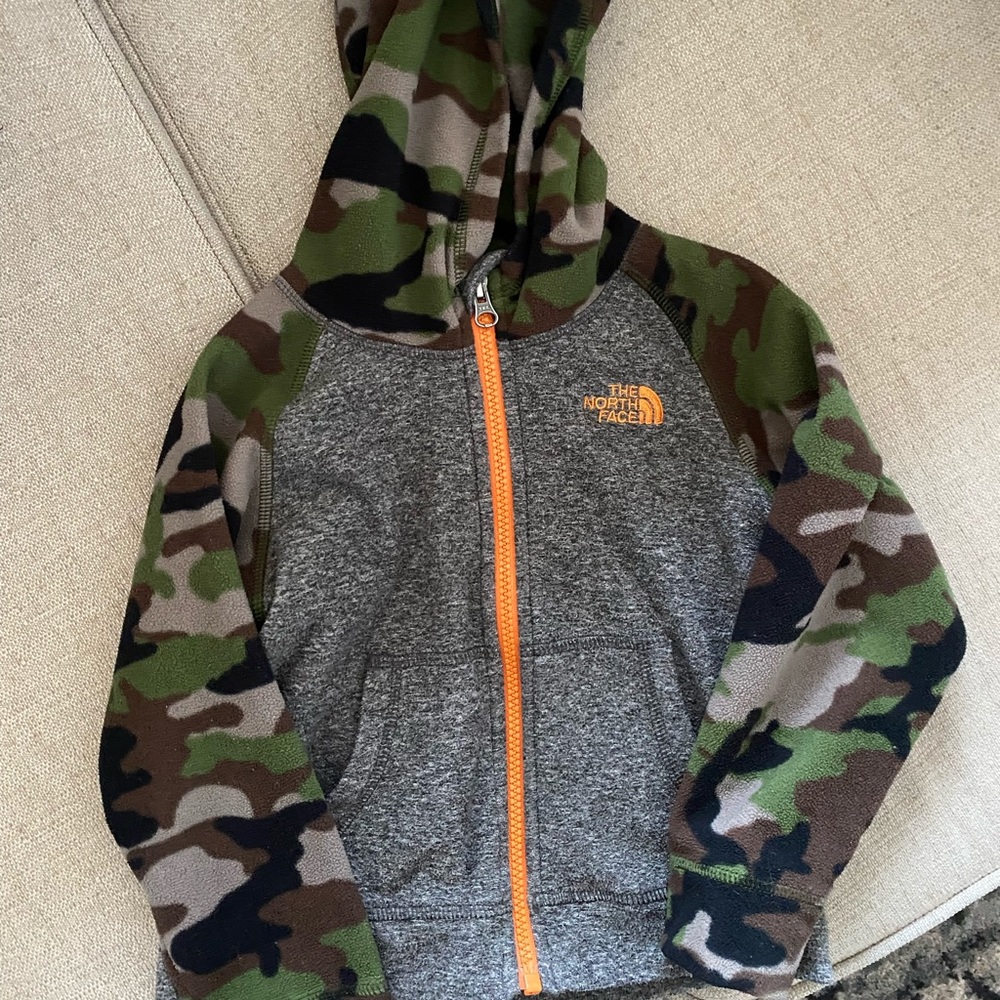 Camo grey   glacier- full zip hooded jacket fleece